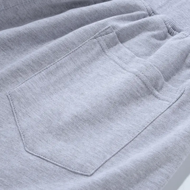 Men Cotton Knitted Shorts Grey Large Wolf Inheritance - Image 9