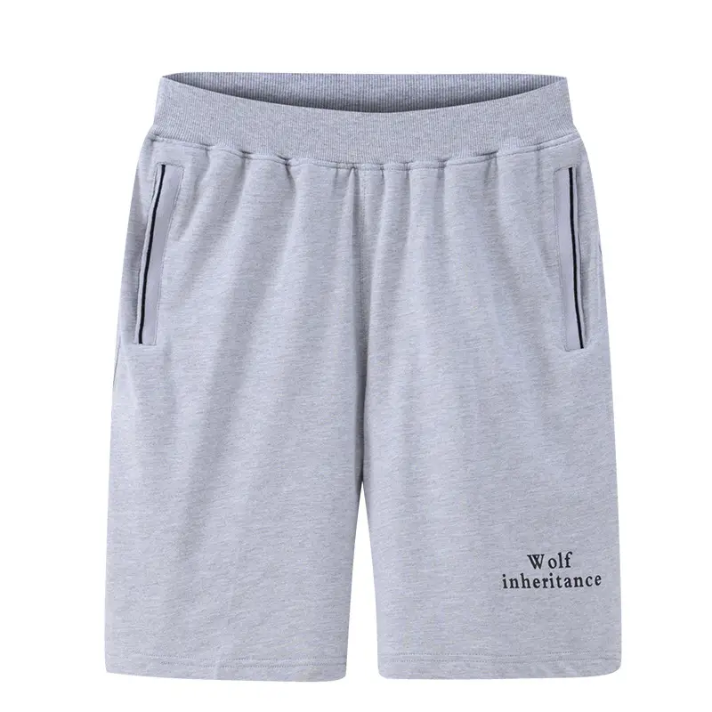 Men Cotton Knitted Shorts Grey Large Wolf Inheritance - Image 3