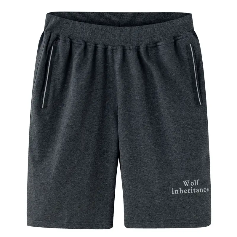 Men Cotton Knitted Shorts Grey Large Wolf Inheritance - Image 4