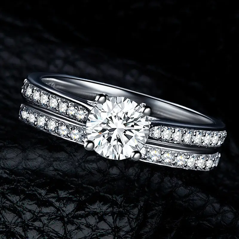 Four Claw Zircon Ring for Women Elegant Silver Plated — feature 12