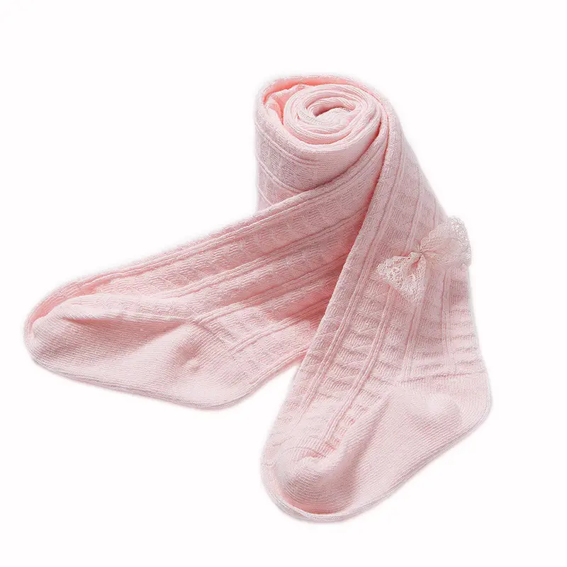 Girls Knitted Pantyhose Socks with Bow Small - Image 10
