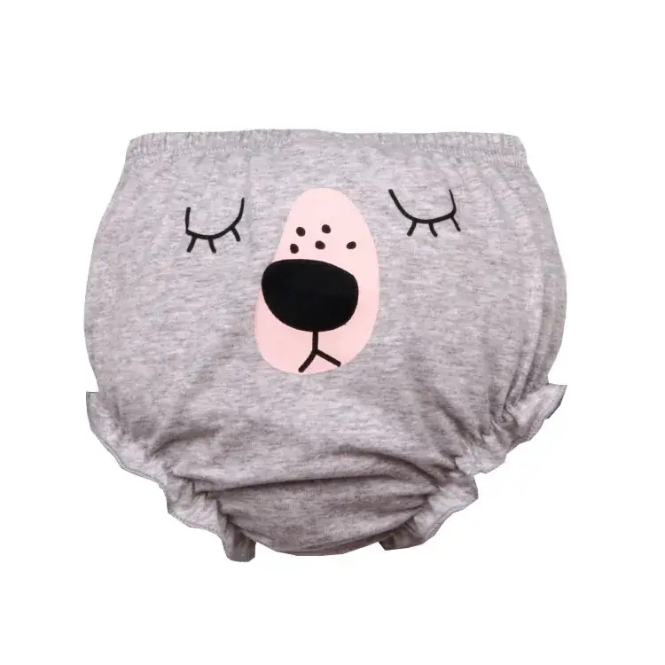 Baby Cotton Face Print Shorts Pink Yellow White Purple