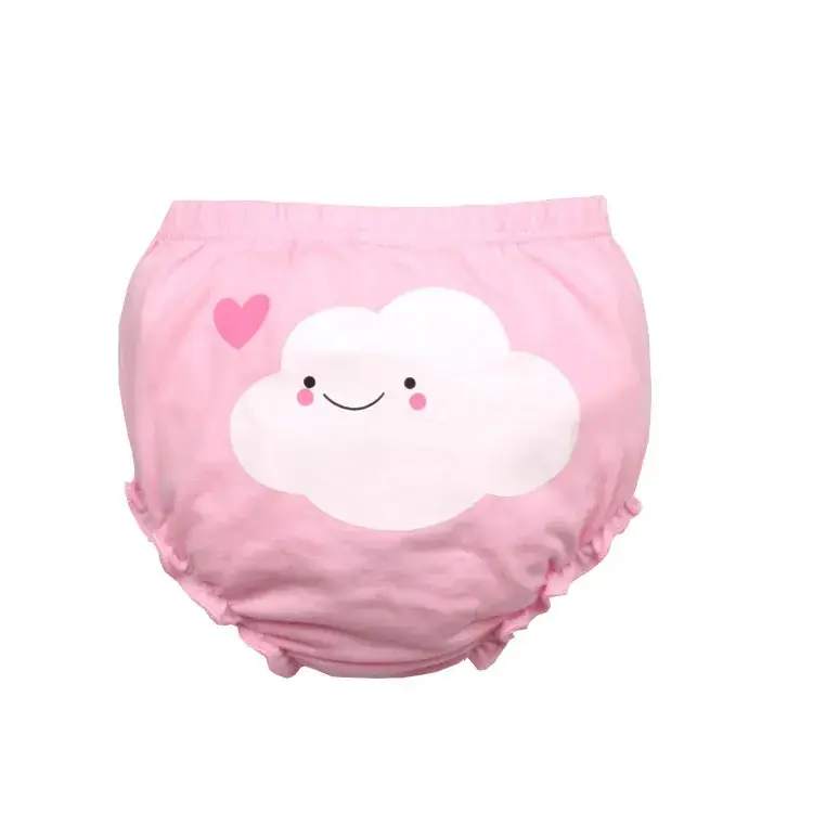 Baby Cotton Face Print Shorts Pink Yellow White Purple