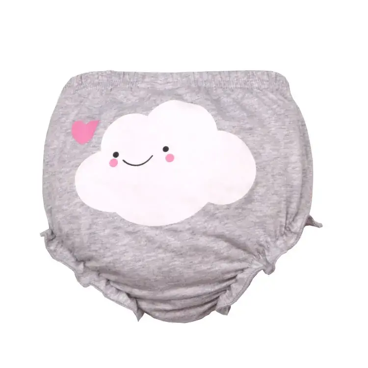 Baby Cotton Face Print Shorts Pink Yellow White Purple