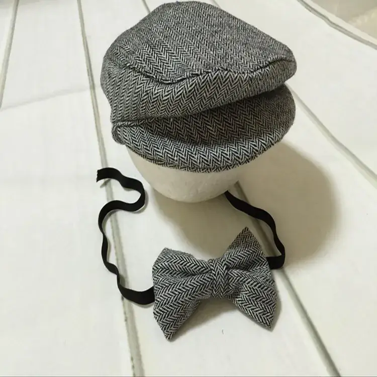 Newborn Photography Peaked Cap with Bow Tie - Image 10