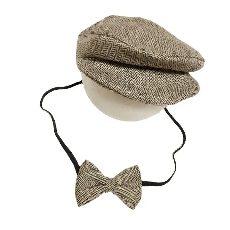 Newborn Photography Peaked Cap with Bow Tie - Image 11