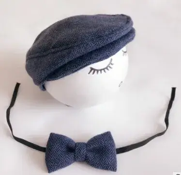 Newborn Photography Peaked Cap with Bow Tie - Image 5