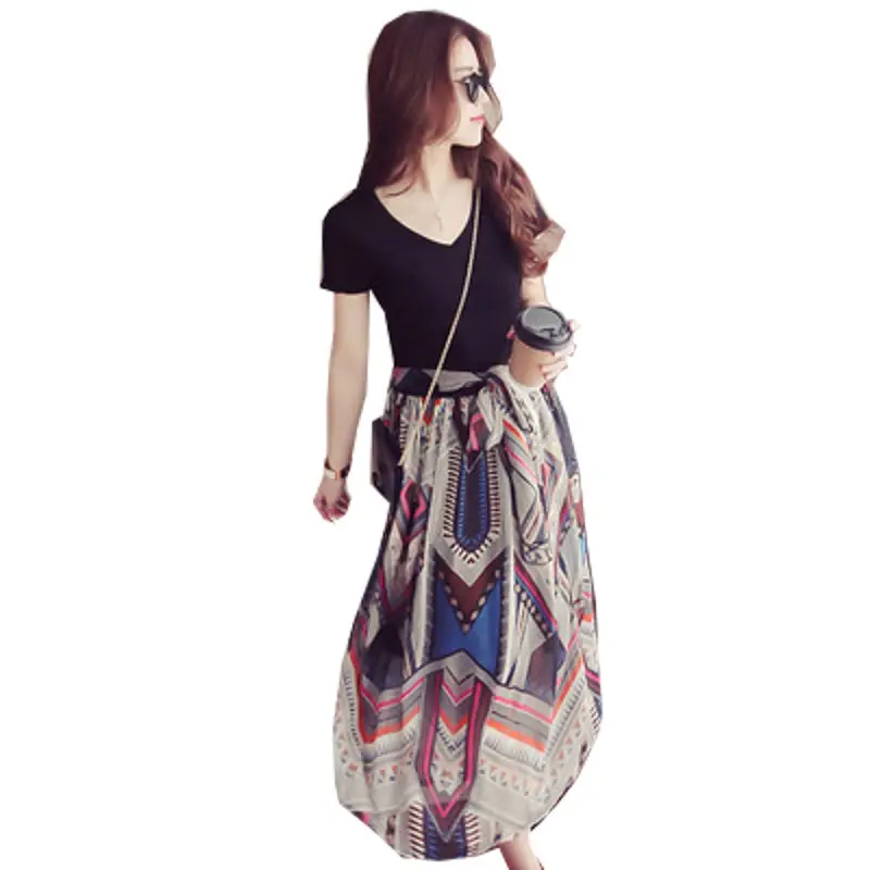New Women's 2025 Floral Chiffon Dress V-Neck Long Sleeve - Image 5
