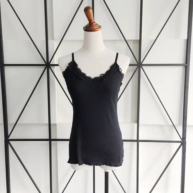 Black Lace Camisole 2020 Summer Comfort Easy Adjust - Image 6