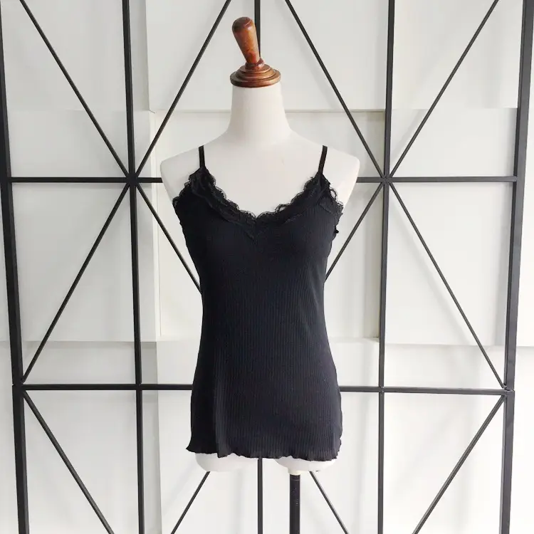 Black Lace Camisole 2020 Summer Comfort Easy Adjust - Image 3