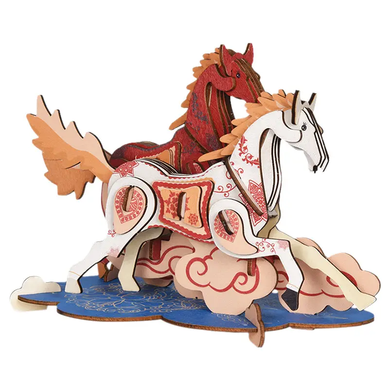 Wooden 3D Xiangyun Horse Puzzle Toy for Kids - Image 9