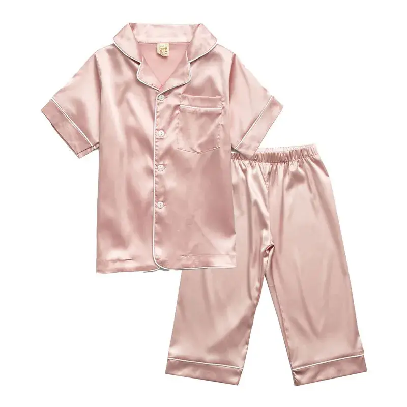 Korean Girls Pajamas Ice Silk Summer Set - Image 2