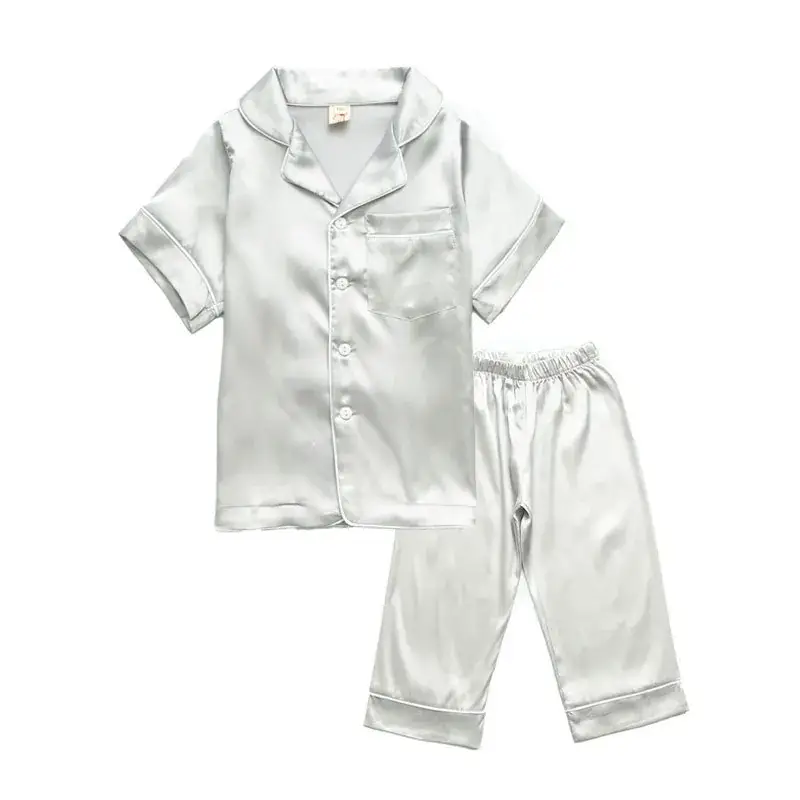 Korean Girls Pajamas Ice Silk Summer Set - Image 8