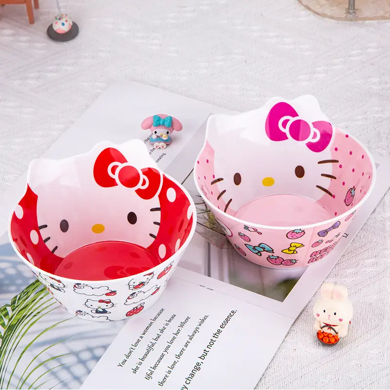 Hello Kitty Melamine Dog Feeding Bowl Pink Cartoon - Image 20