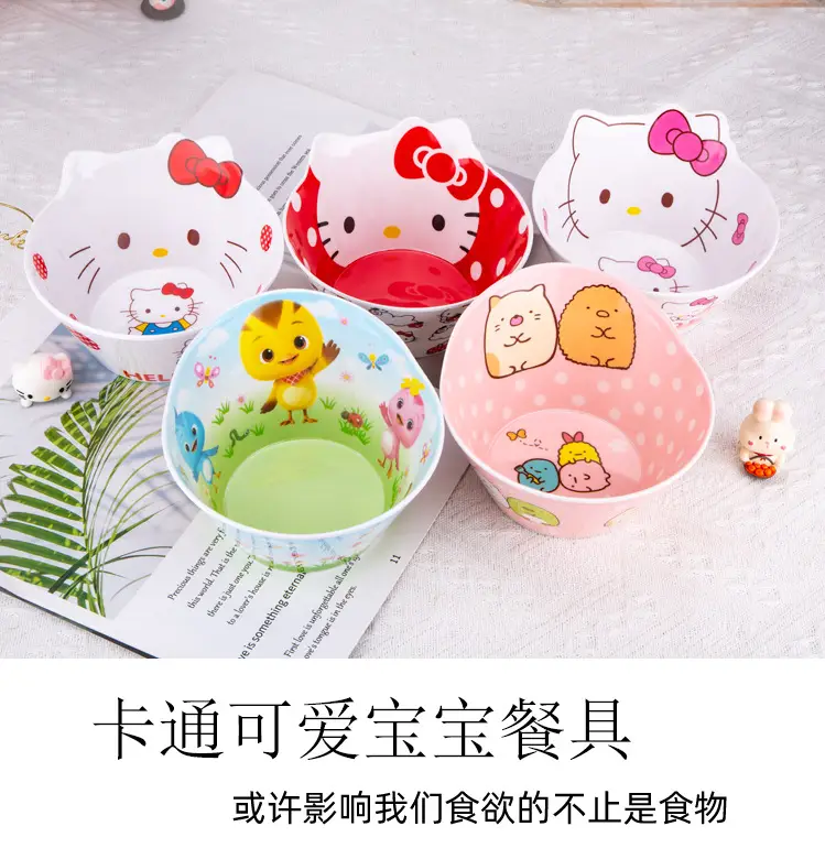 Hello Kitty Melamine Dog Feeding Bowl Pink Cartoon — feature 3