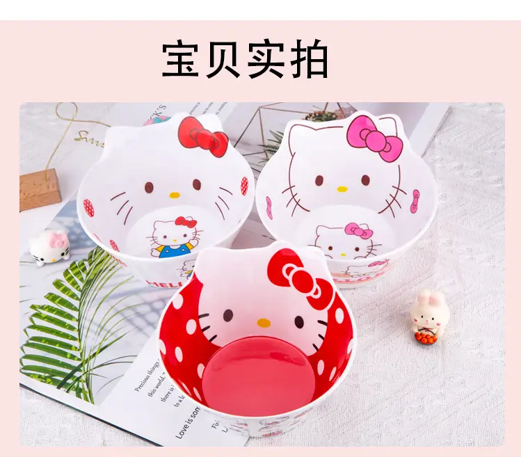 Hello Kitty Melamine Dog Feeding Bowl Pink Cartoon — feature 9