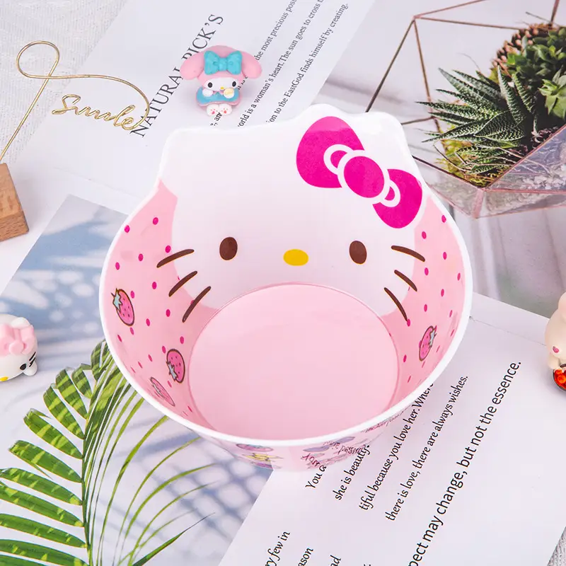 Hello Kitty Melamine Dog Feeding Bowl Pink Cartoon - Image 5