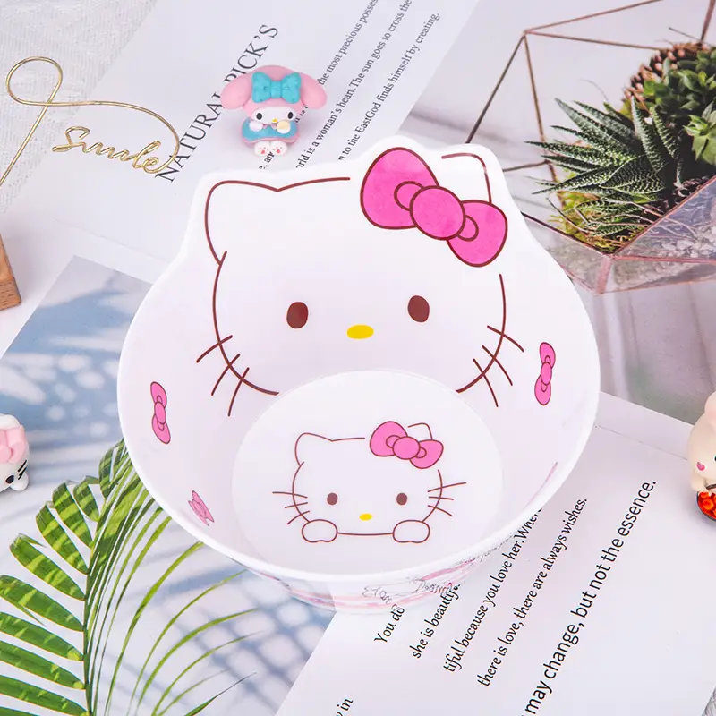 Hello Kitty Melamine Dog Feeding Bowl Pink Cartoon - Image 7