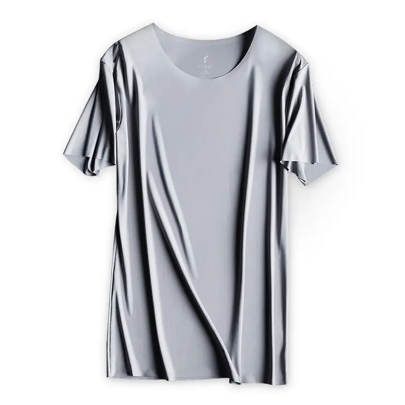 Men's Round Neck Japanese Milmumu Silk T-Shirt 5°C Cooling - Image 10