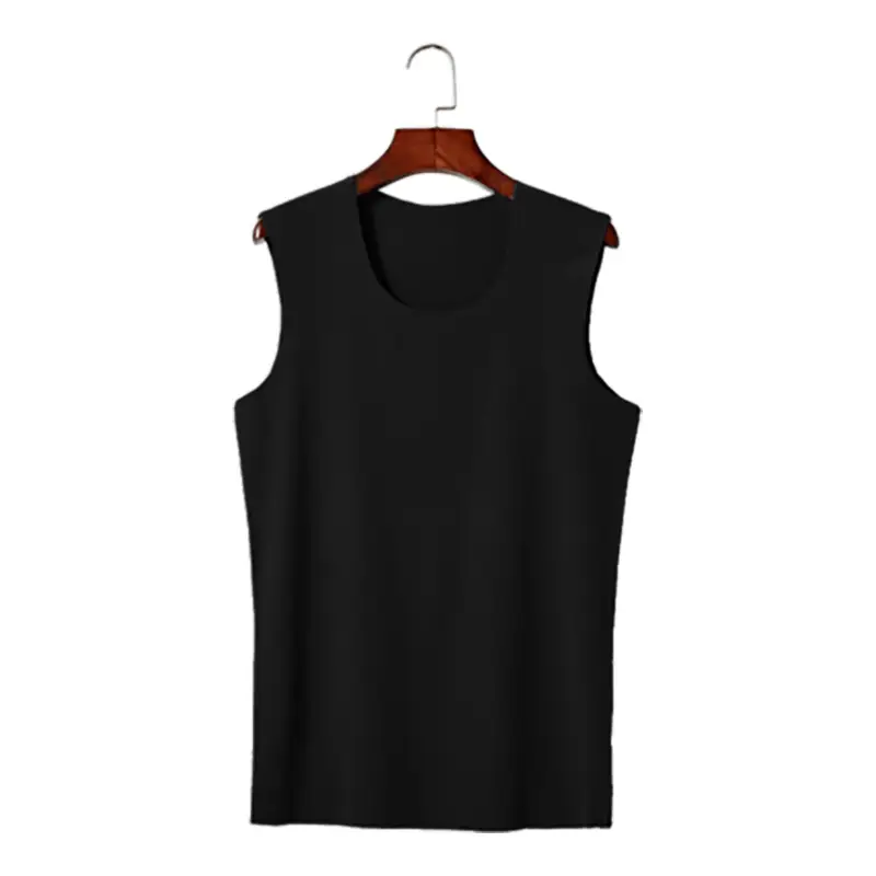 Men's Black Sleeveless Bodybuilding Vest Solid Color - Image 14