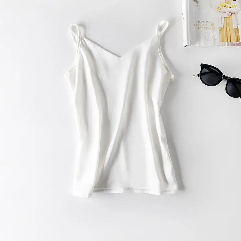 Women's Black V-Neck Sleeveless T-Shirt with Embroidered Lace Trim - Image 29