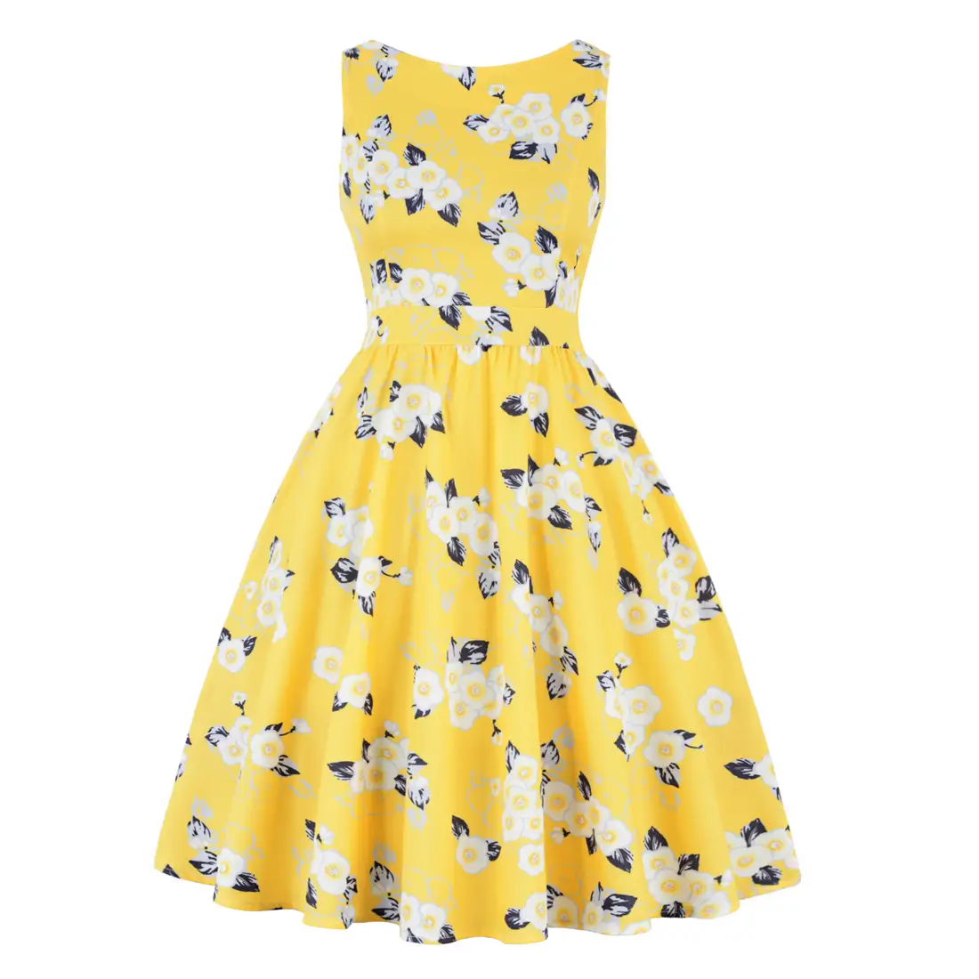 Retro Hepburn Style Women's Dress Black Lip Print Large Swing