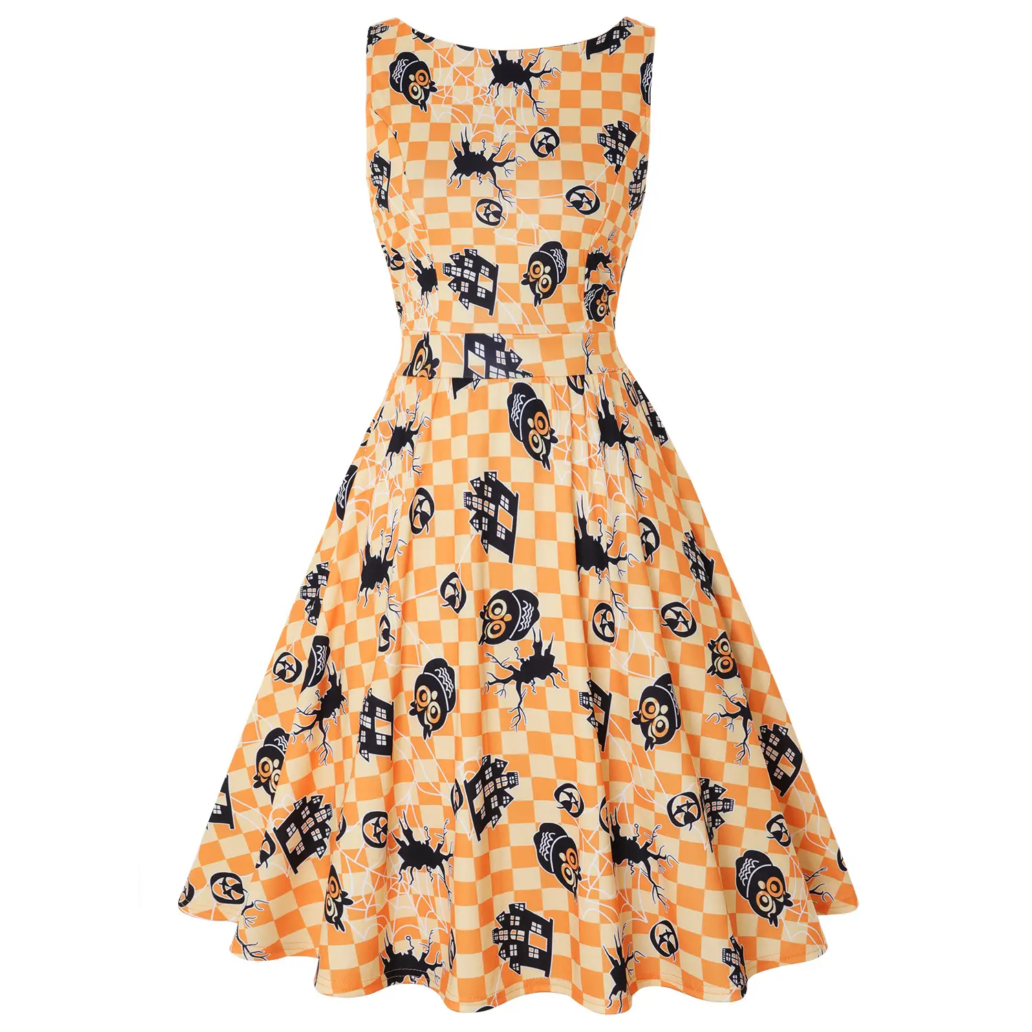 Retro Hepburn Style Women's Dress Black Lip Print Large Swing