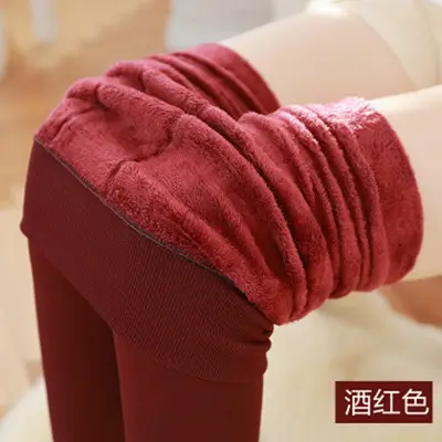 Women Velvet Leggings Large Size Pearl Warm All-In-One Pants