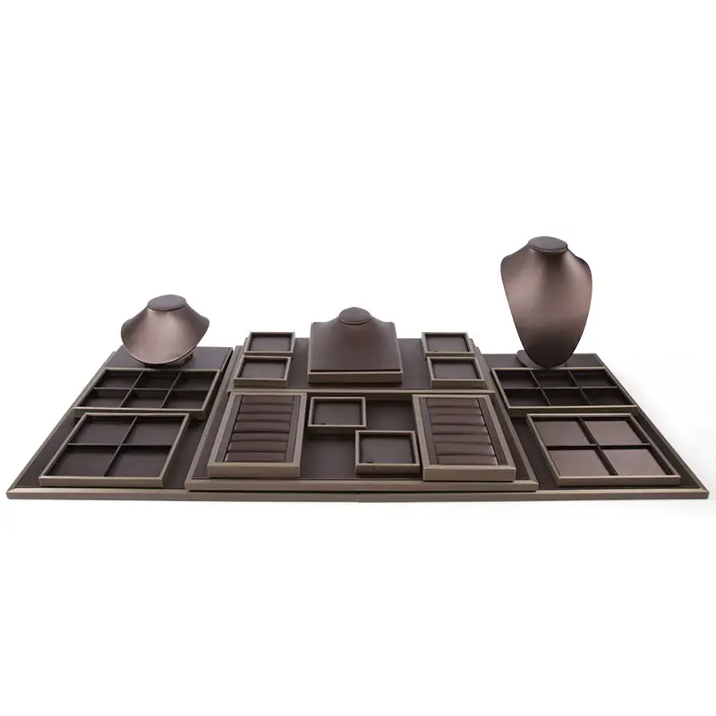 Pearl Necklace & Earrings Display Tray with PU Leather - Image 25
