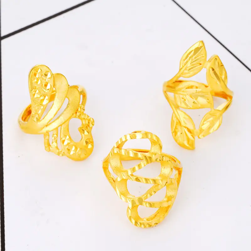 Vietnamese Sand Gold Sandblasting Ring No Fade Long Lasting - Image 9
