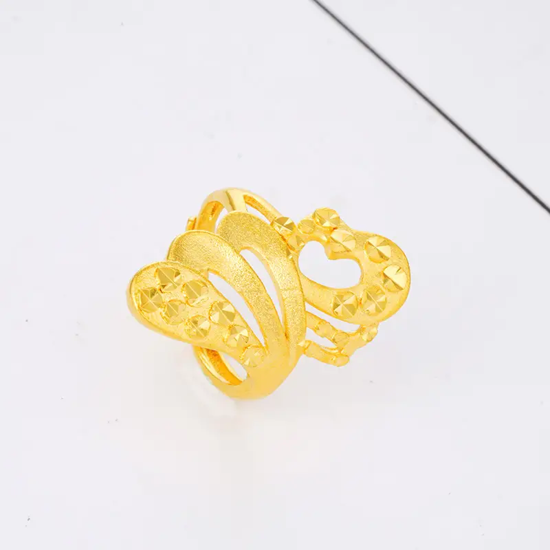 Vietnamese Sand Gold Sandblasting Ring No Fade Long Lasting - Image 2