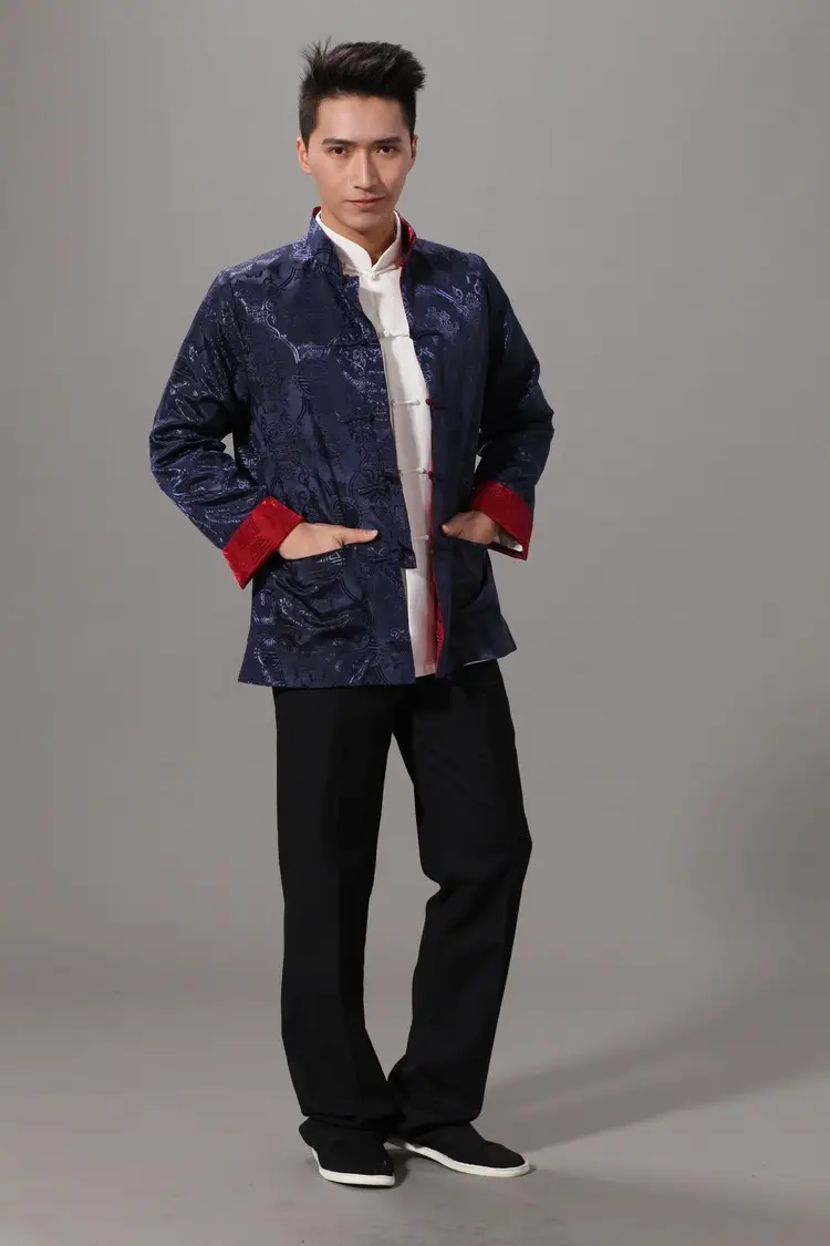 Men's Reversible Chinese Tang Suit Long Sleeve Ethnic Wear — feature 36