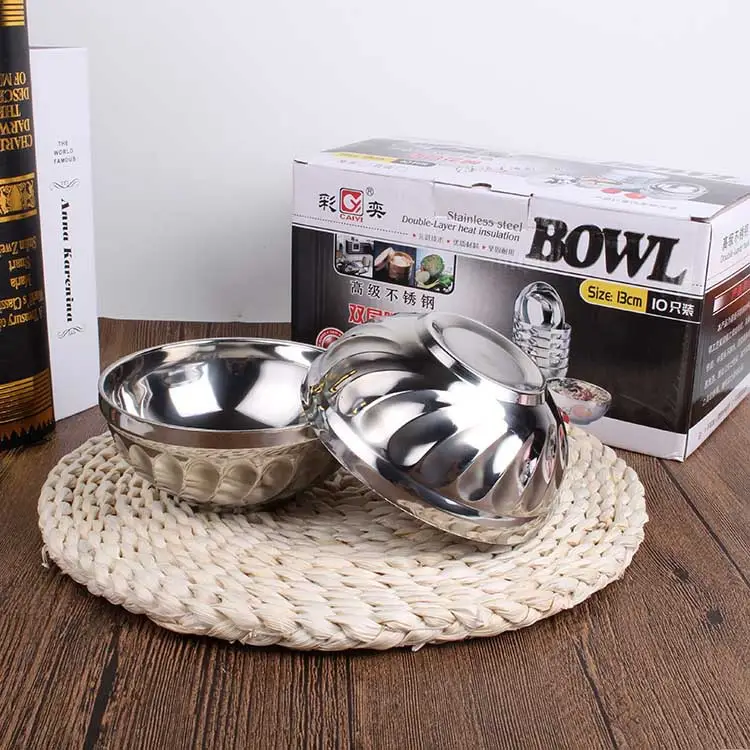 Double Layer Stainless Steel Lily Bowl Non Magnetic Thickened - Image 5