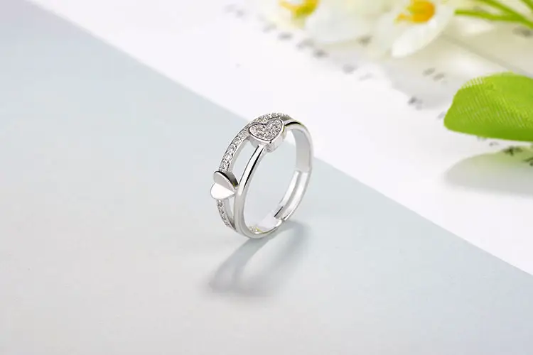 Korean Style Double Layer Heart Diamond Ring — feature 14