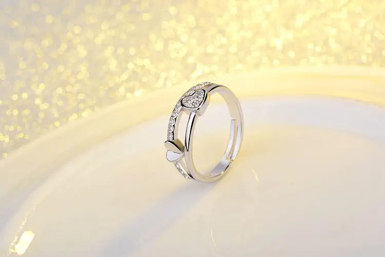 Korean Style Double Layer Heart Diamond Ring — feature 16