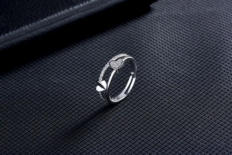 Korean Style Double Layer Heart Diamond Ring — feature 3