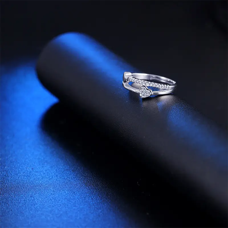 Korean Style Double Layer Heart Diamond Ring — feature 6