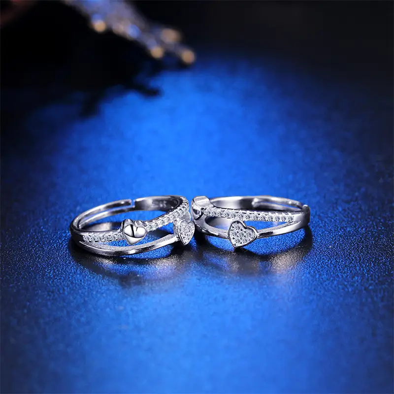Korean Style Double Layer Heart Diamond Ring — feature 7
