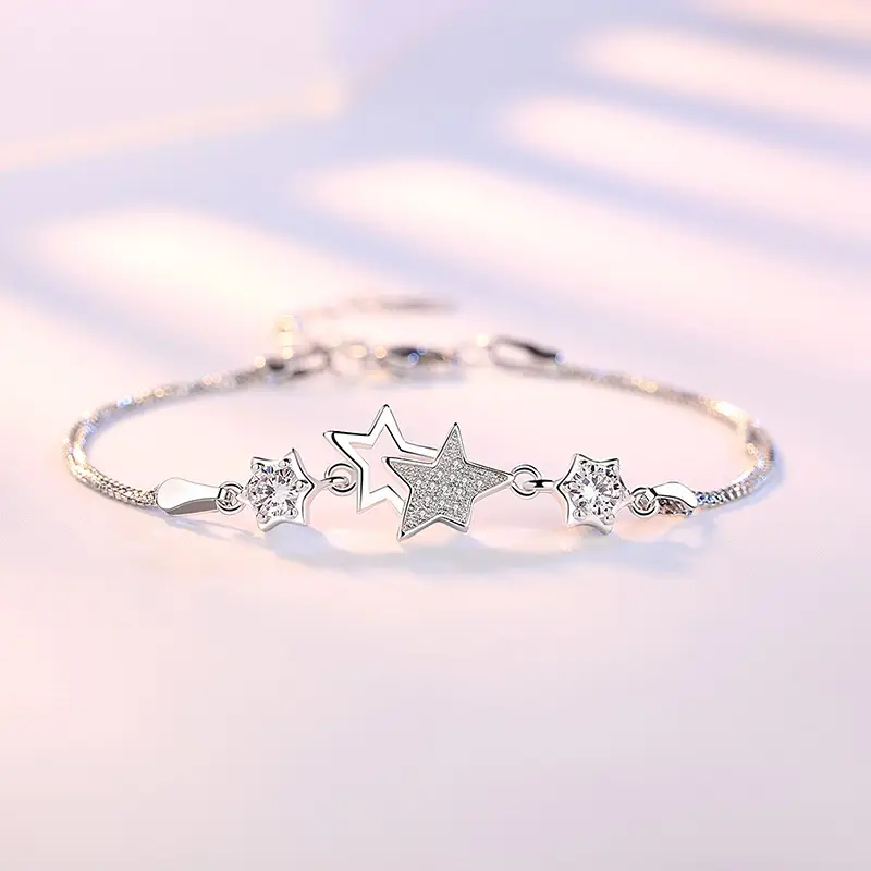 Women's Five-Pointed Star Bracelet with Crystal Zirconium - Image 5