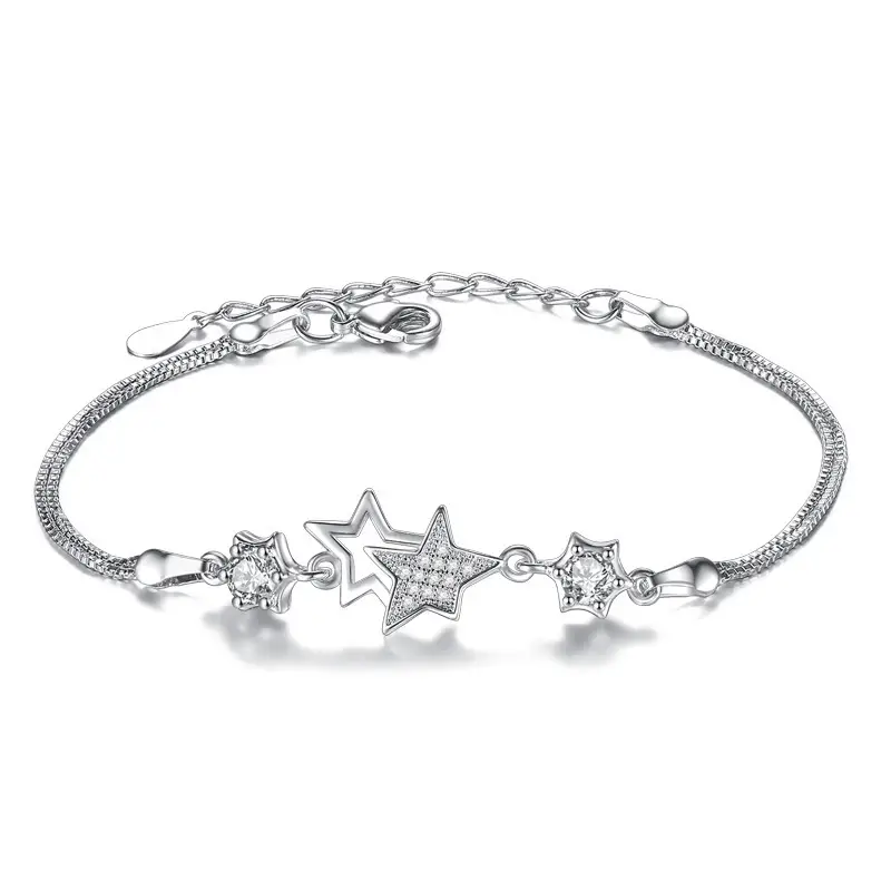 Women's Five-Pointed Star Bracelet with Crystal Zirconium - Image 7