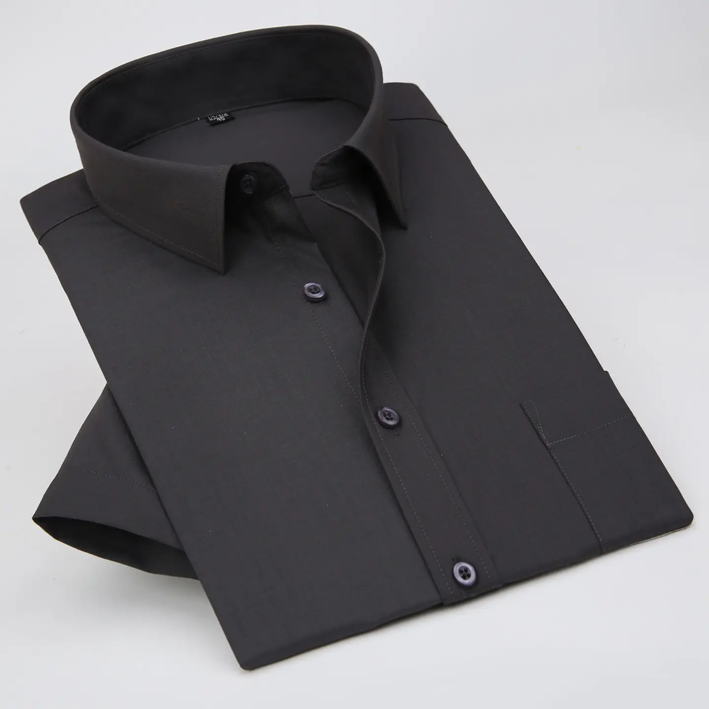 Long Sleeve Cotton Shirt for Men Middle Age Elderly Flat Hem - Image 16