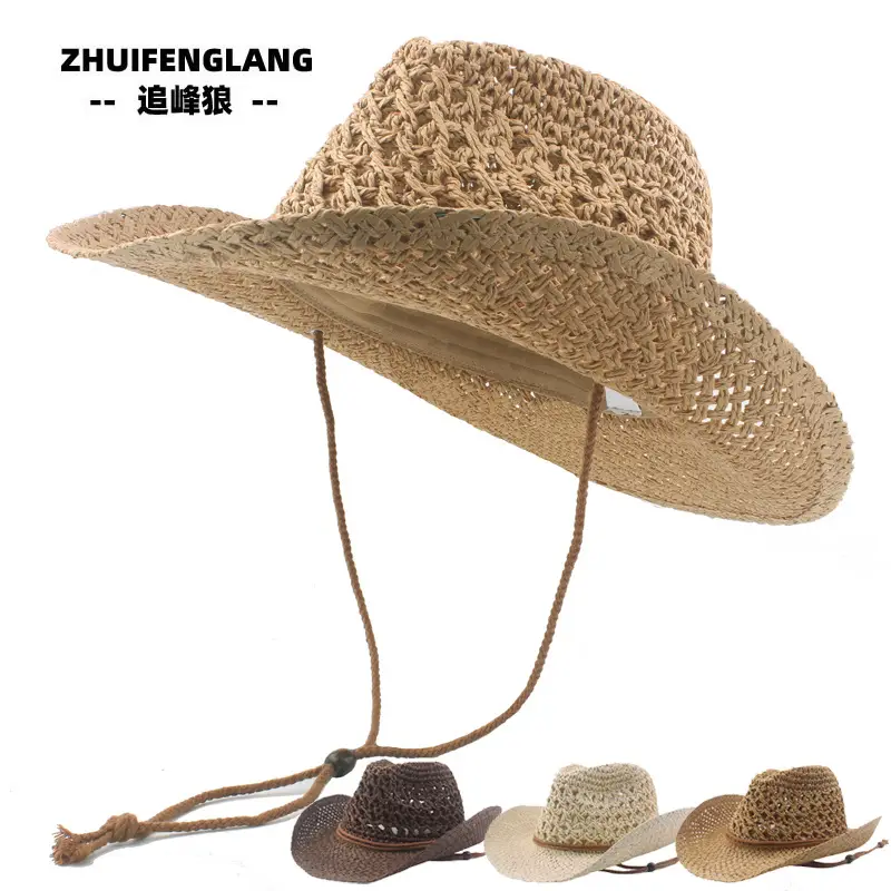 Black Big-Brimmed Wolf Collapsible Sun Hat for Men Women — feature 104
