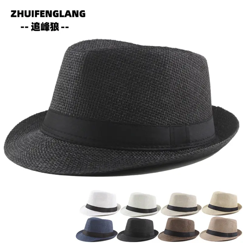 Black Big-Brimmed Wolf Collapsible Sun Hat for Men Women — feature 12