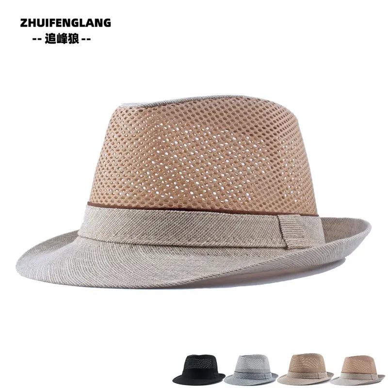 Black Big-Brimmed Wolf Collapsible Sun Hat for Men Women — feature 38