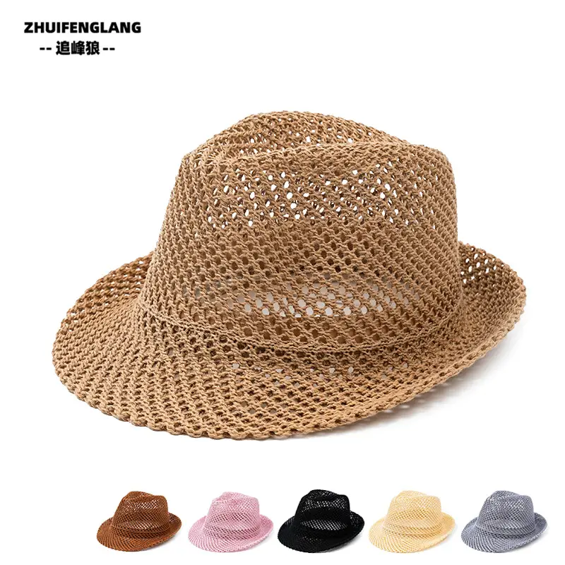 Black Big-Brimmed Wolf Collapsible Sun Hat for Men Women — feature 40