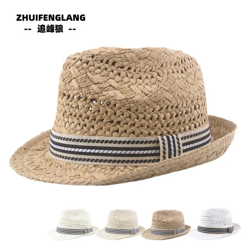 Black Big-Brimmed Wolf Collapsible Sun Hat for Men Women — feature 46