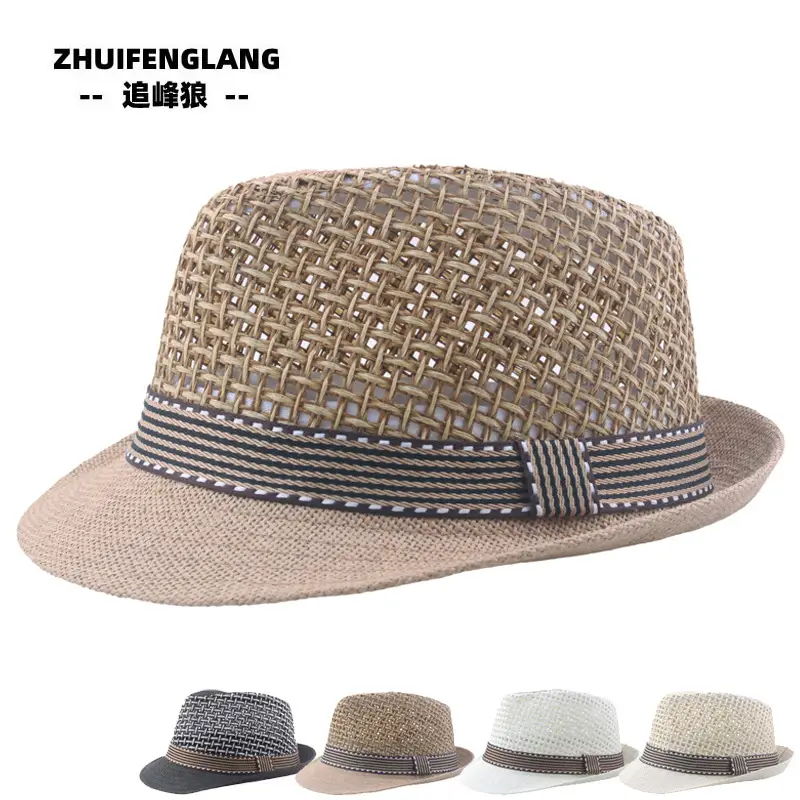Black Big-Brimmed Wolf Collapsible Sun Hat for Men Women — feature 48