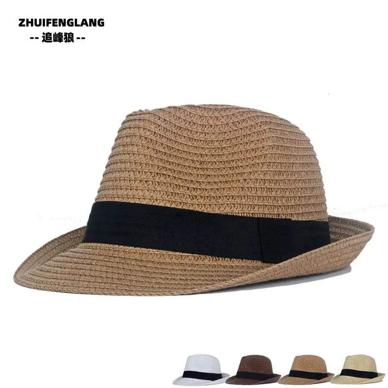 Black Big-Brimmed Wolf Collapsible Sun Hat for Men Women — feature 58