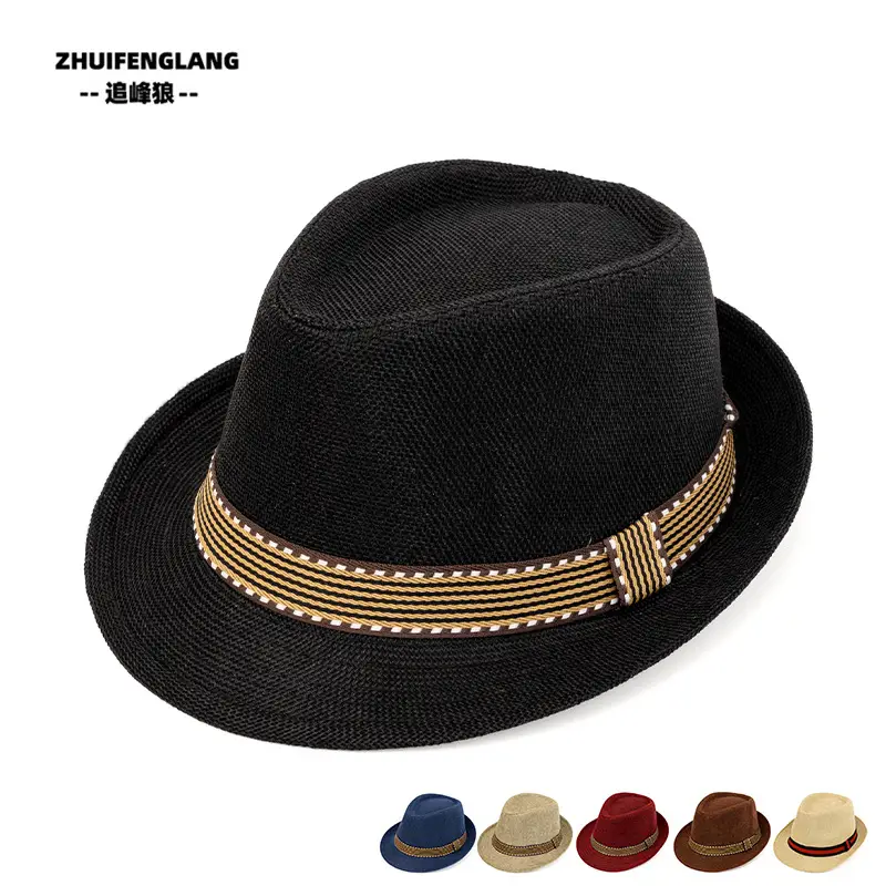 Black Big-Brimmed Wolf Collapsible Sun Hat for Men Women — feature 6