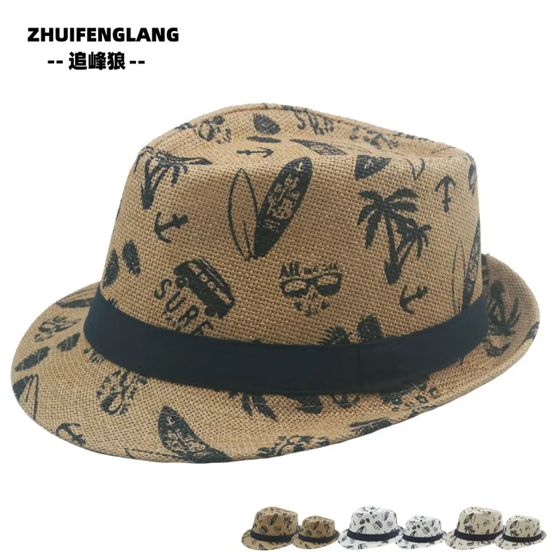 Black Big-Brimmed Wolf Collapsible Sun Hat for Men Women — feature 62